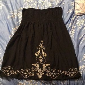 Black strapless dress